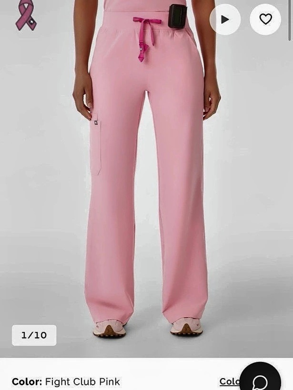 FIGS fight club pink set wide leg M